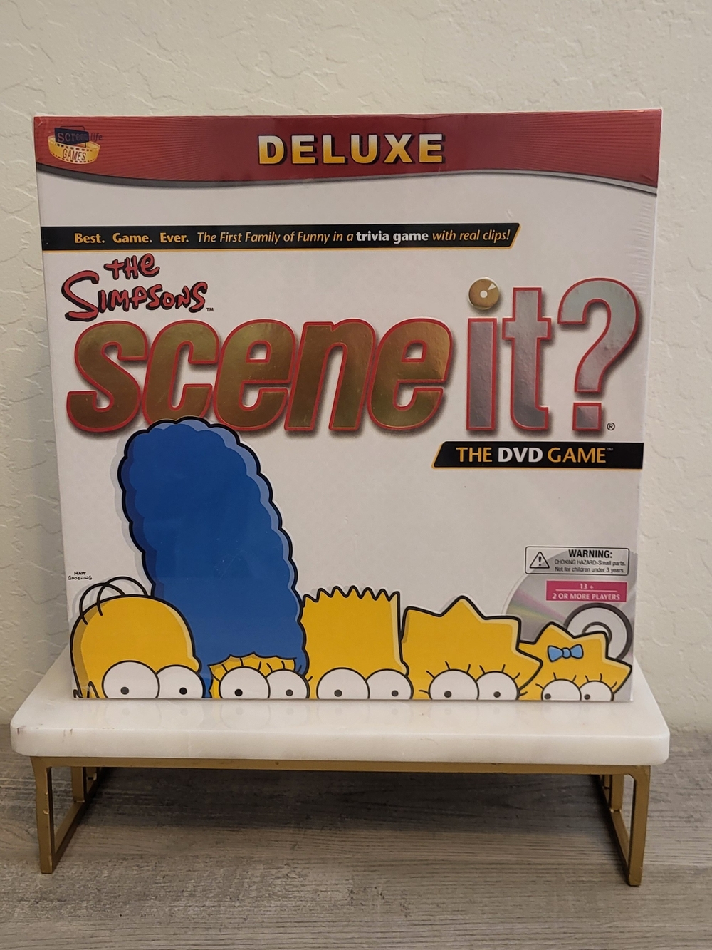 New Vintage Simpsons Scene It? Deluxe DVD Game - White, Yellow, Blue.